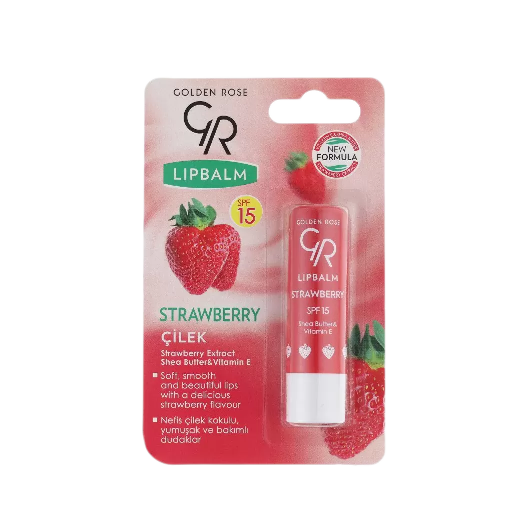 Lip Balm Golden rose Strawberry Lip Balm – SPF15