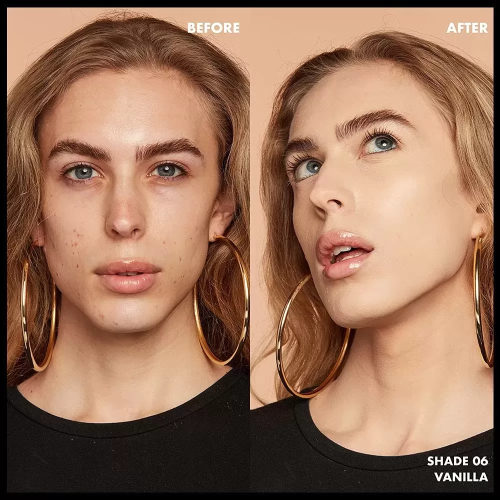 before after Foundation NYX Full Coverage NYX foundation