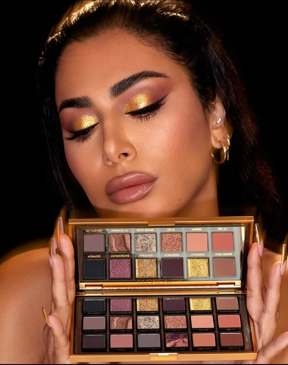 before after Eyeshadow Palette HUDA BEAUTY empowered