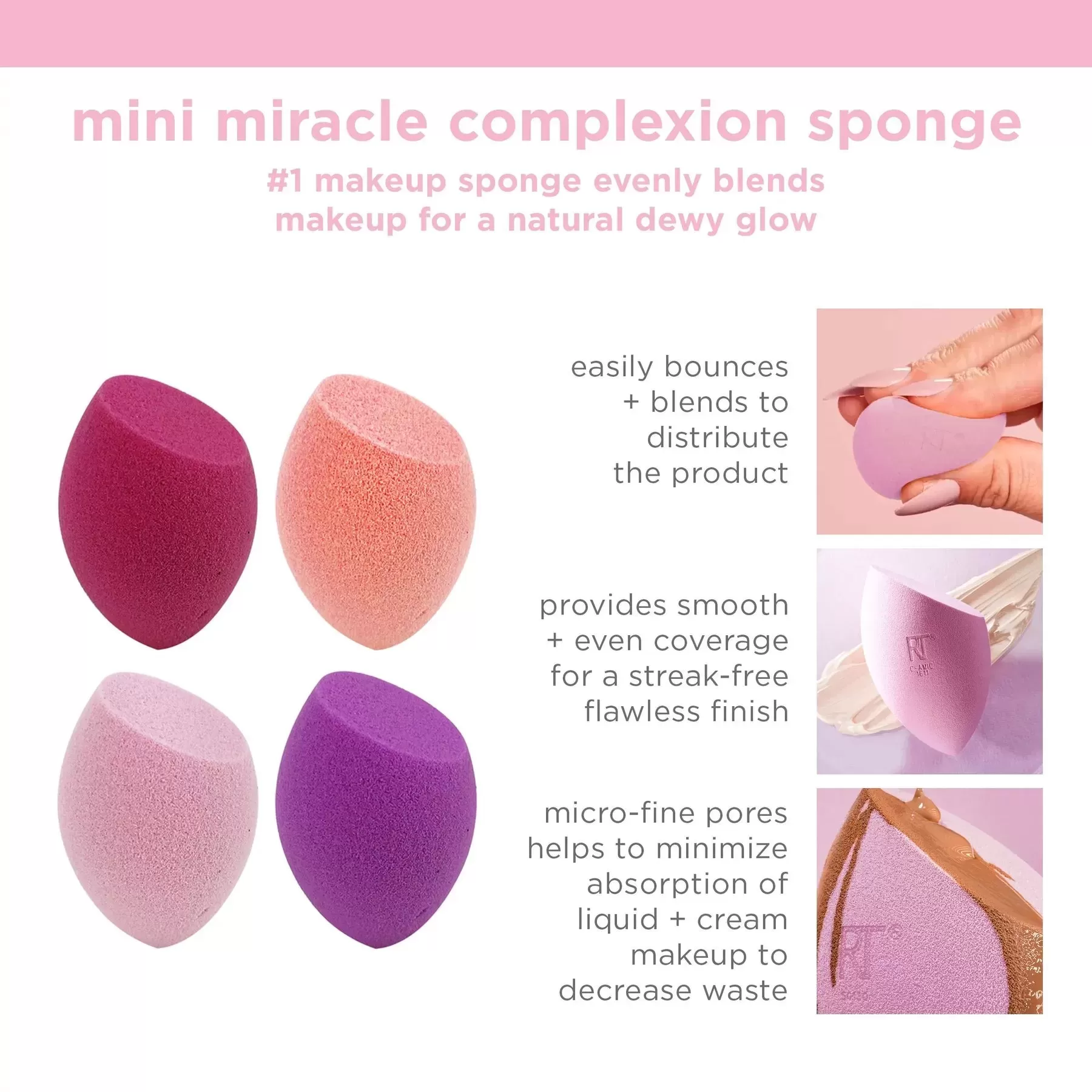 about Sponge Real Techniques 4 mini miracle complxtion sponges-01492